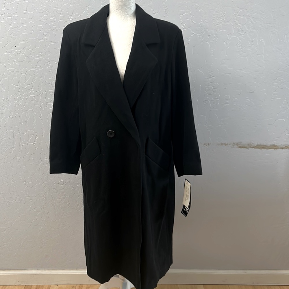 J. Hilary Black wool Trench Coat